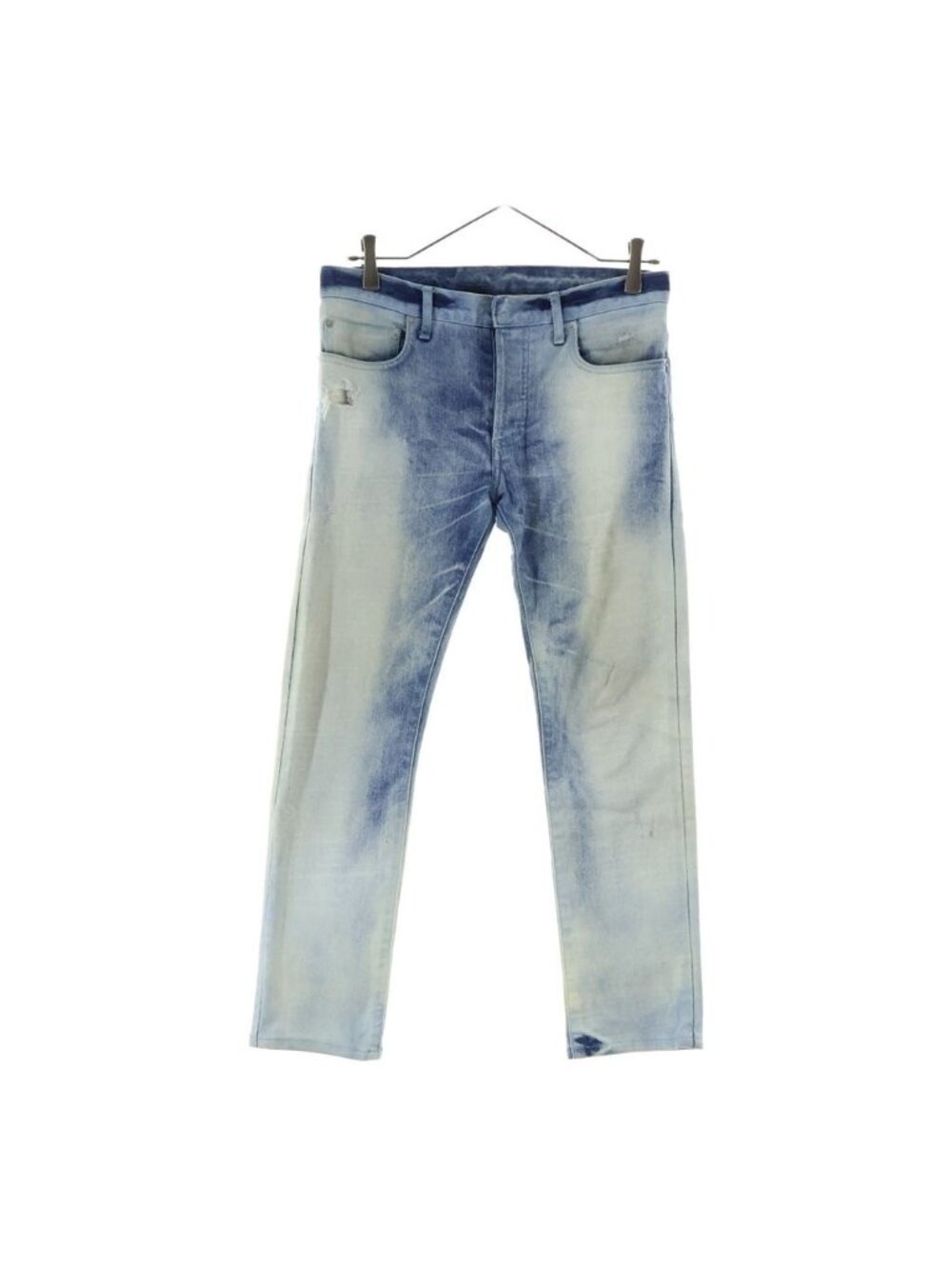 Dior Kris Van Assche Era Distressed Stretch Skinny Denim Pants Blue